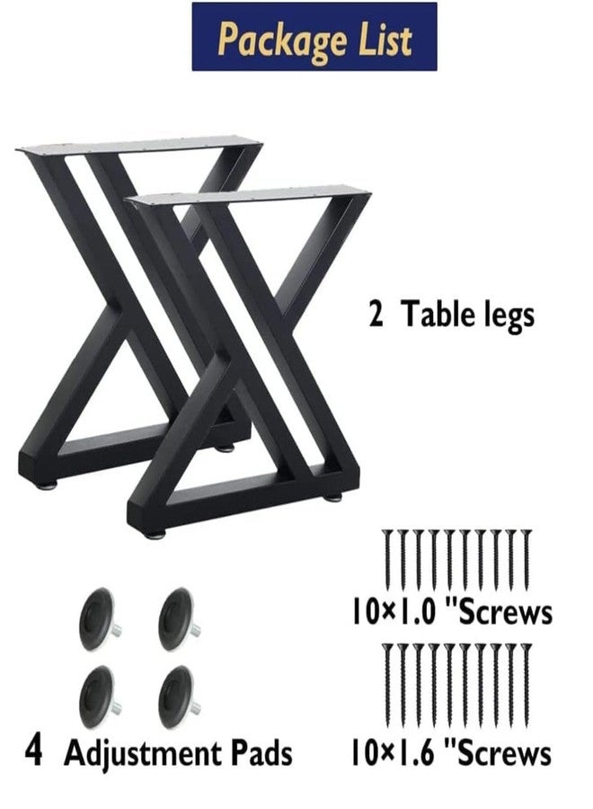 Ventuos_16 inch Heavy Duty Metal Legs for Table Furniture Desk Legs, Bench Coffee Table_Set_of_02_Black (Z_Shape_Leg) - Image 2